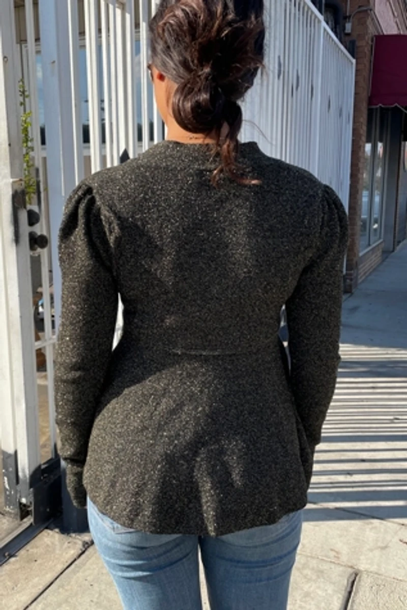 Co Clothing Black and Gold Metallic Cardigan Jacket Selected by FernMercantile