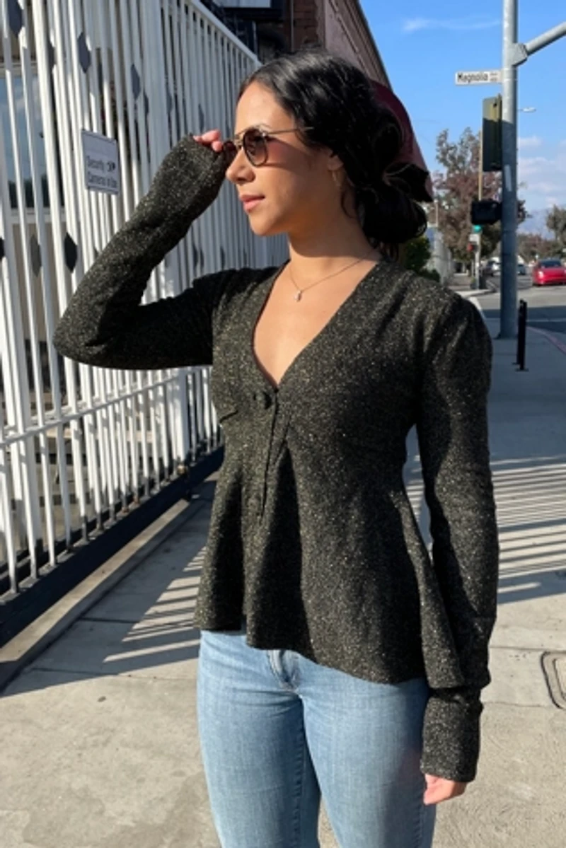 Co Clothing Black and Gold Metallic Cardigan Jacket Selected by FernMercantile