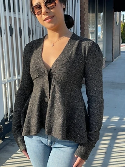 Co Clothing Black and Gold Metallic Cardigan Jacket Selected by FernMercantile