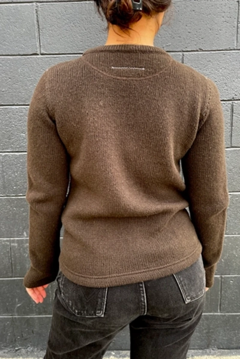 Maison Margiela Brown Zip Workwear Sweater