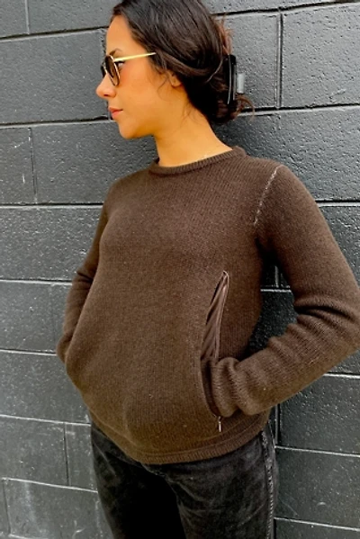 Maison Margiela Brown Zip Workwear Sweater