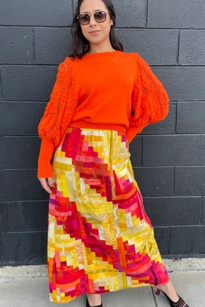 Vintage 1970's Handmade Patchwork Maxi Skirt Selected by FernMercantile