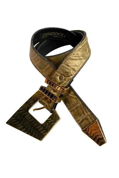 Vintage 1980s Embossed Geometric Buckle Belt Selected by SharpLilTeeth