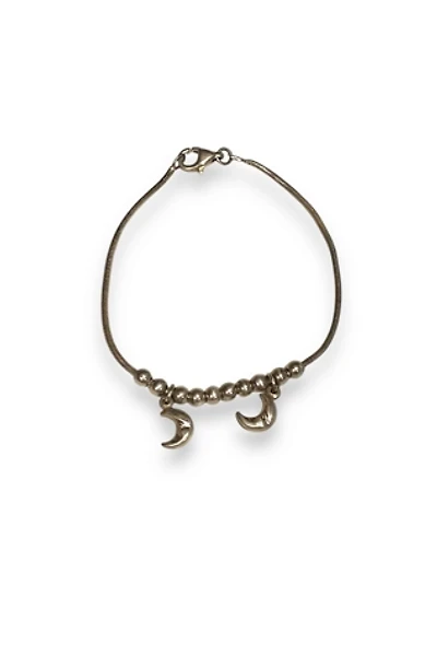 1990s Vintage Double Moon Sterling Silver Bracelet Selected by BusyLady Baca & The Goods