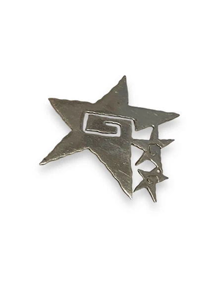 1980s Vintage 3 Stars Sterling Silver Brooch Selected by BusyLady Baca & The Goods