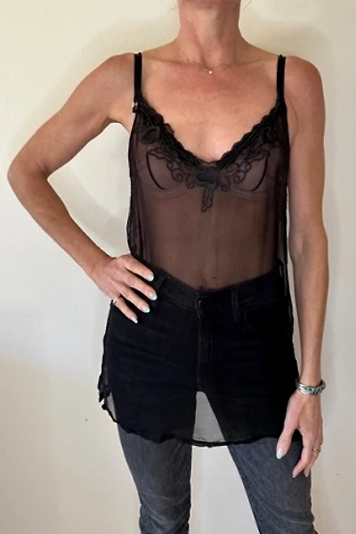 Black Sheer Embroided Swim Coverup Tunic Selected by Picky Jane