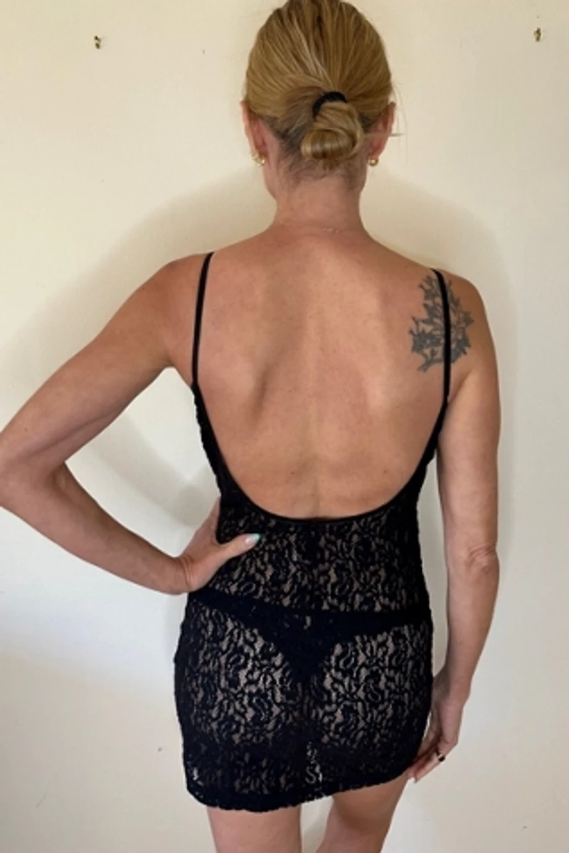 Crazy Sexy Black Lace Mini Slip Dress Selected by Picky Jane