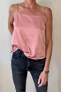 Blush Nude Satin Strappy Camisole Top Selected by Picky Jane
