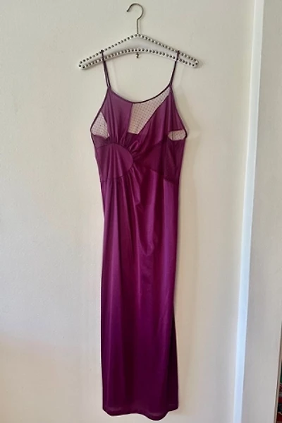 Berry Vintage 1970s Lace Mix Slip Dress Selected by Picky Jane