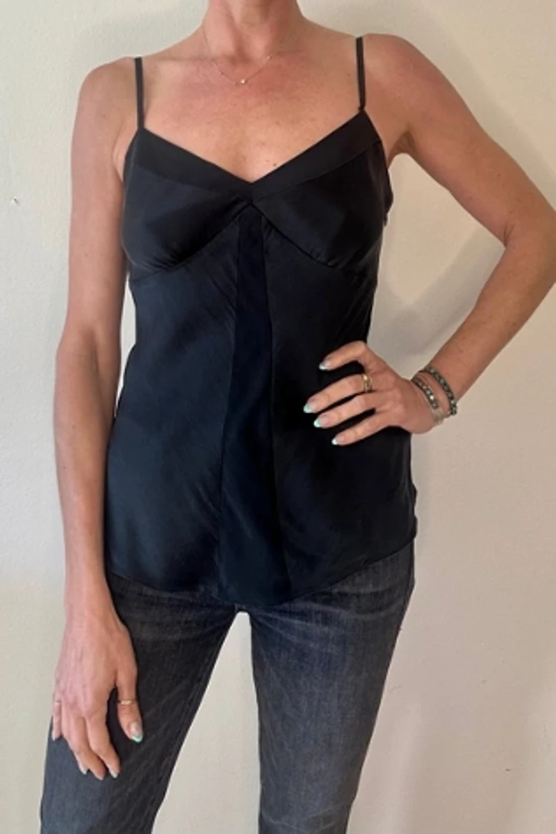 100% Silk Black Cami with Sparkly Straps Selected by Picky Jane