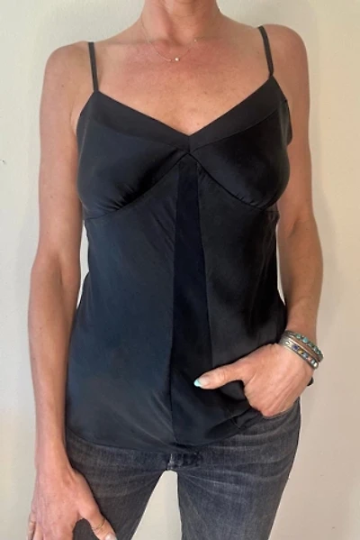 100% Silk Black Cami with Sparkly Straps Selected by Picky Jane