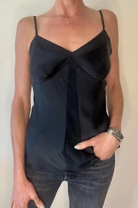 100% Silk Black Cami with Sparkly Straps Selected by Picky Jane