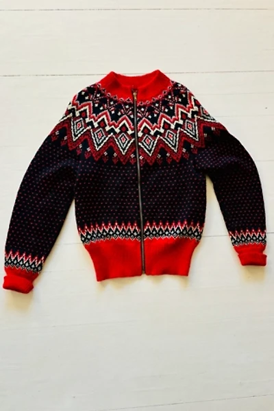 Vintage Fair Isle Brass Zip Up Cardigan Selected by Atlantic Vintage