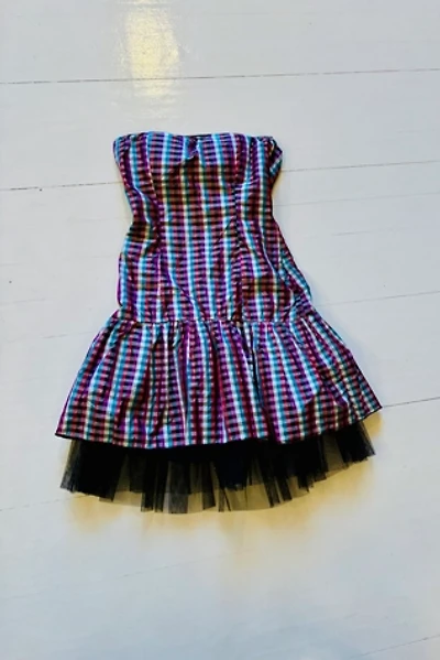 Vintage Checkered Dress with Tulle Selected by Atlantic Vintage