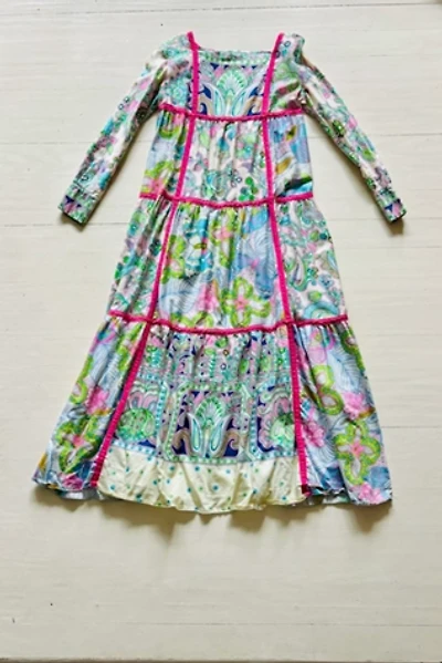 Vintage Technicolor Patch Work Dress Selected by Atlantic Vintage