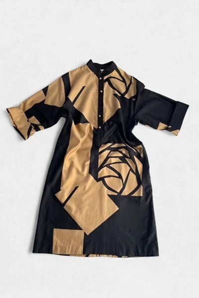 70s Cotton Abstract Rose Print Tunic Dress Catherine Quest for Penthouse Gallery Selected by MARMALADE