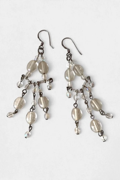 Vintage Iridescent Glass Bead Sterling Silver Chandelier Earrings Selected by MARMALADE