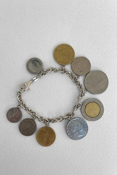 Vintage Italian Lire Coin Charm Sterling Bracelet Selected by MARMALADE