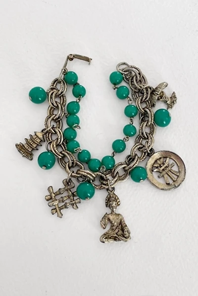 60s Vintage Chinoiserie Charm Bracelet with Glass Beads Selected by MARMALADE