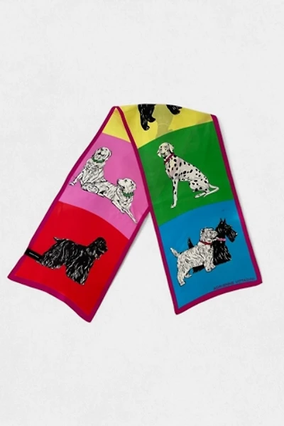 Vintage Signed Adrienne Vittadini Silk Dog Motif Scarf Selected by MARMALADE