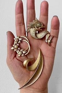 60s Napier Fish Crown Trifari Signed Brooch Collection Selected by MARMALADE