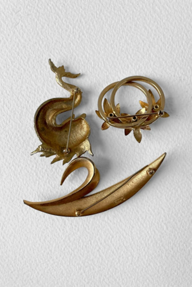 60s Napier Fish Crown Trifari Signed Brooch Collection Selected by MARMALADE
