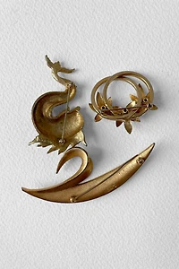 60s Napier Fish Crown Trifari Signed Brooch Collection Selected by MARMALADE