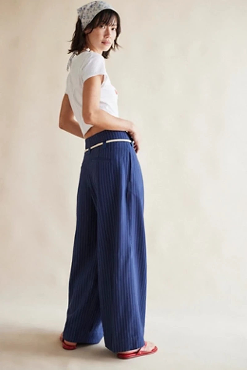 Dimes Tie Pinstripe Trousers