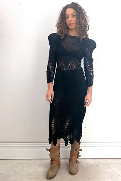 Vintage Hand Knit Midnight Midi Dress Selected by  Anna Corinna