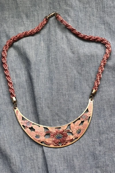 Vintage Cloisanne Flowers Necklace Selected by Anna Corinna