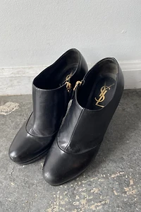 YSL Black Heeled Short Booties Selected by The Curatorial Dept.