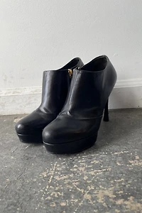 YSL Black Heeled Short Booties Selected by The Curatorial Dept.