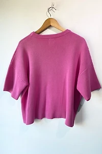 Babaa Pink Short Sleeve Cotton Sweater Selected by The Curatorial Dept.