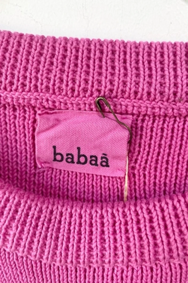 Babaa Pink Short Sleeve Cotton Sweater Selected by The Curatorial Dept.