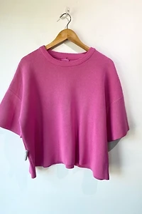 Babaa Pink Short Sleeve Cotton Sweater Selected by The Curatorial Dept.