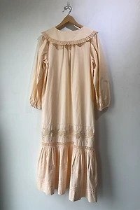 Christy Dawn Cream Embroidered Peter Pan-Collar Dress Selected by The Curatorial Dept.