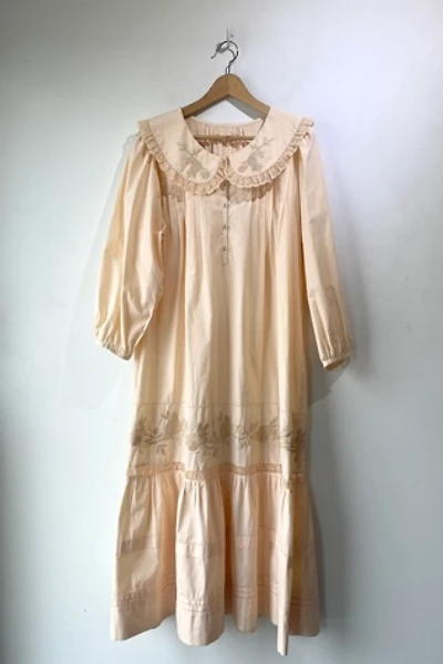 Christy Dawn Cream Embroidered Peter Pan-Collar Dress Selected by The Curatorial Dept.