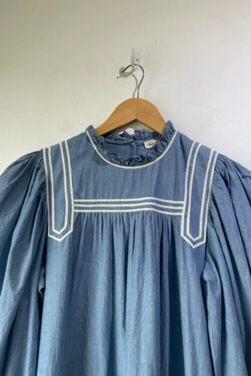 Ulla Johnson Blue Blanche Ruffle Dress Selected by The Curatorial Dept.