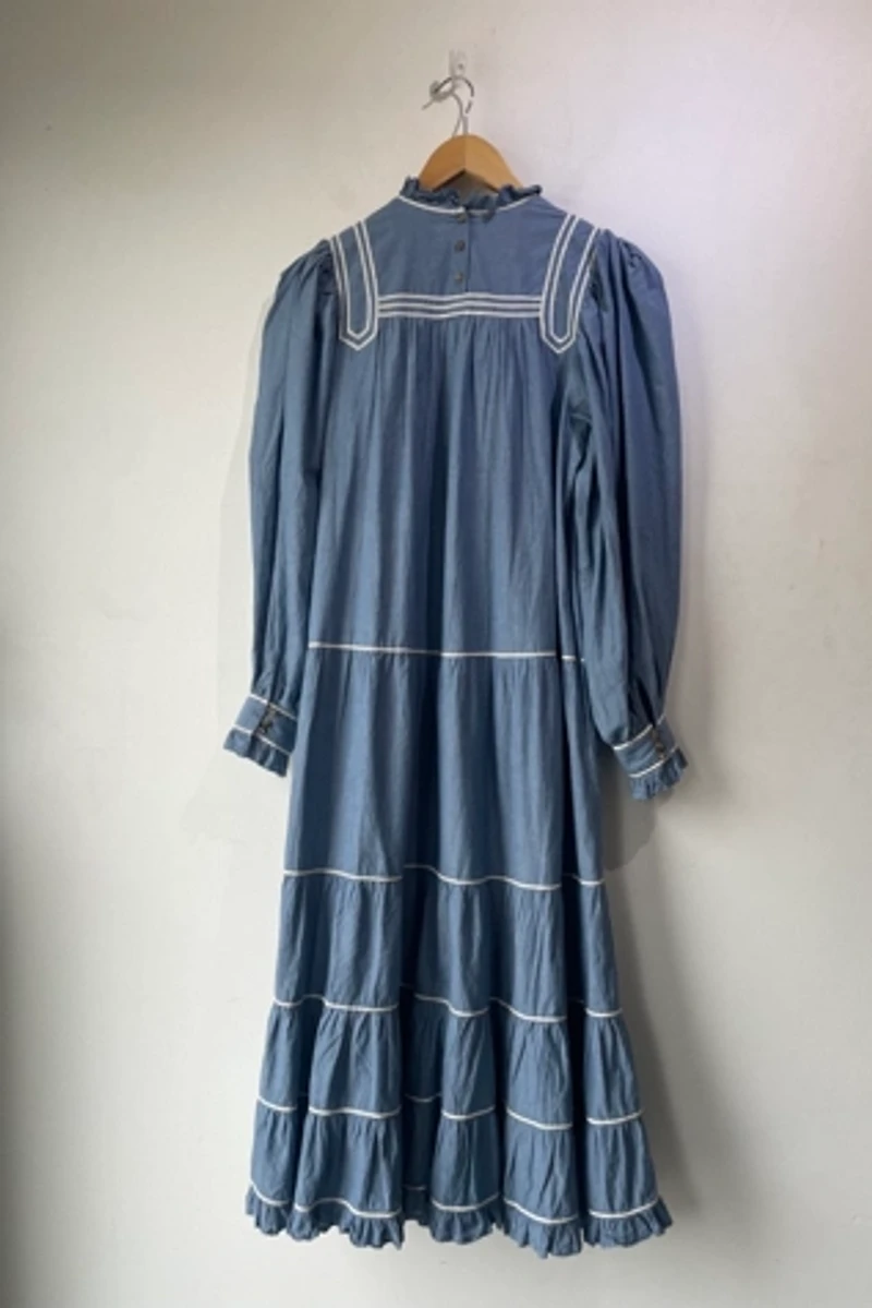 Ulla Johnson Blue Blanche Ruffle Dress Selected by The Curatorial Dept.