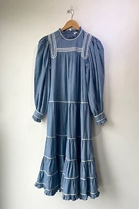 Ulla Johnson Blue Blanche Ruffle Dress Selected by The Curatorial Dept.