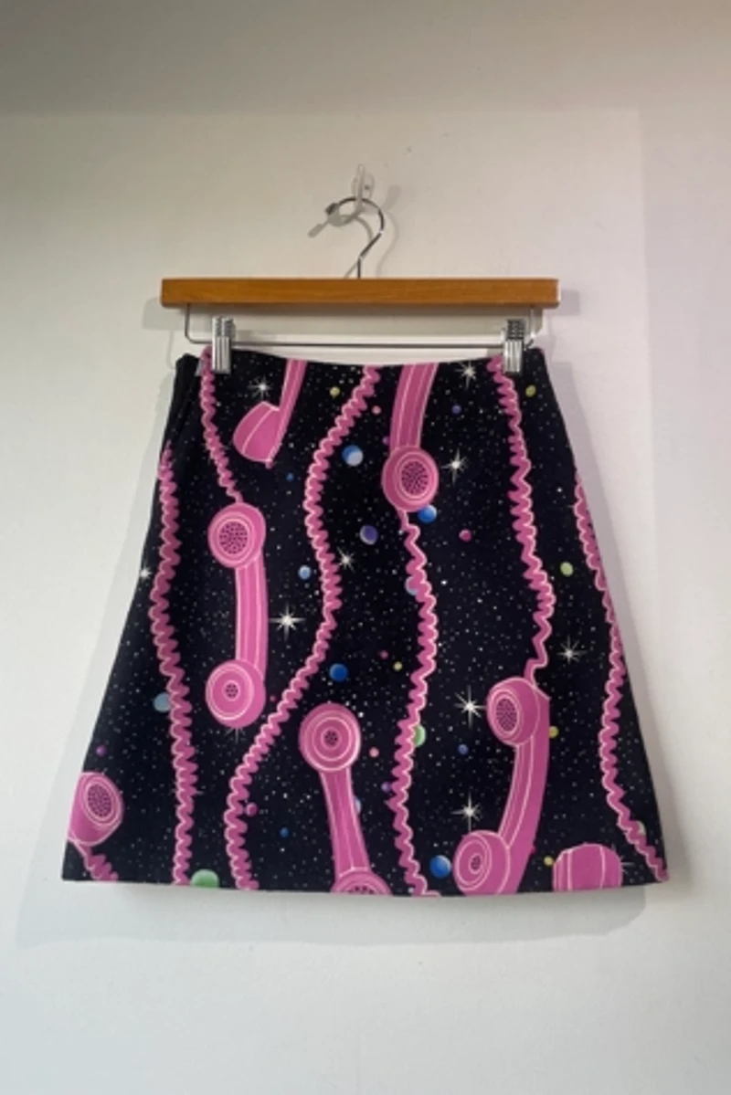 Jeremy Scott Phone Print Arcade Mini Skirt Selected by The Curatorial Dept.