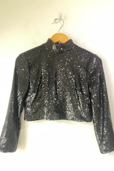 A.L.C. Black Sequin Cropped Top Selected by The Curatorial Dept.
