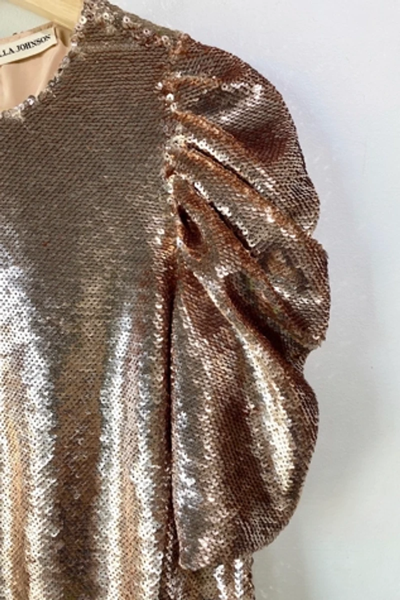 Ulla Johnson Blush Sequin Blouse Selected by The Curatorial Dept