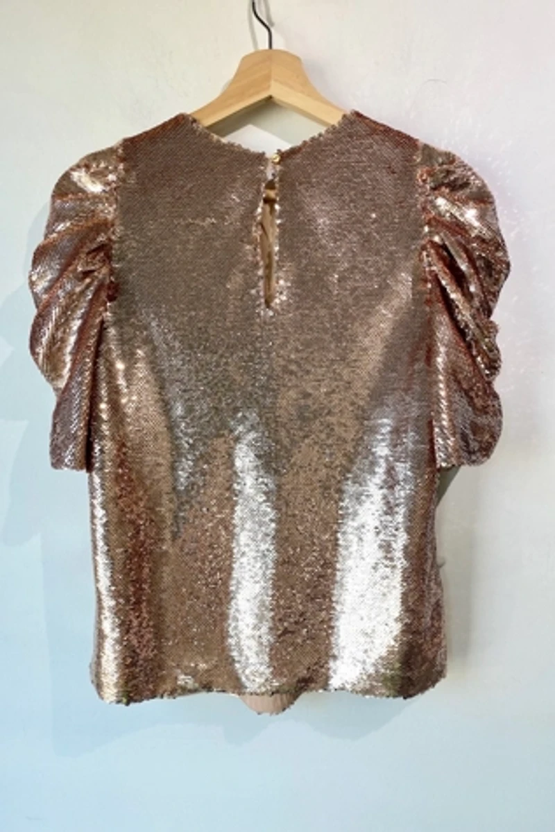 Ulla Johnson Blush Sequin Blouse Selected by The Curatorial Dept