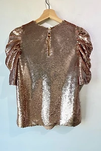 Ulla Johnson Blush Sequin Blouse Selected by The Curatorial Dept