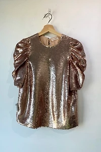 Ulla Johnson Blush Sequin Blouse Selected by The Curatorial Dept