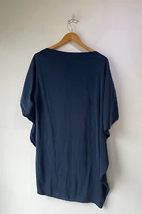 Zero + Maria Cornejo Navy Silk Asymmetrical Dress Selected by The Curatorial Dept.