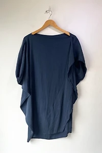 Zero + Maria Cornejo Navy Silk Asymmetrical Dress Selected by The Curatorial Dept.
