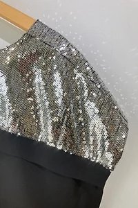 Black & Silver Sequin Shoulders Top Selected by The Curatorial Dept.
