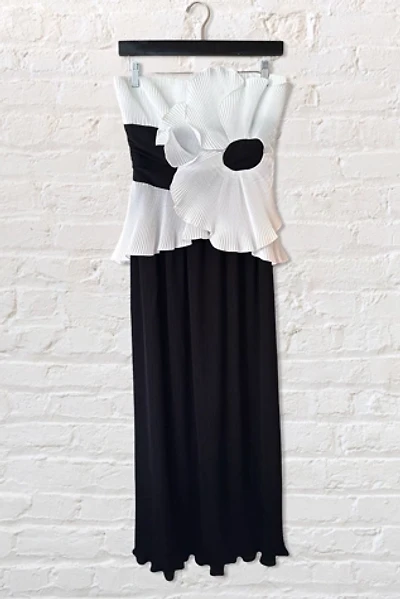 1980s Frank Usher Giant Flower Pleated Gown Selected By Ritual Vintage